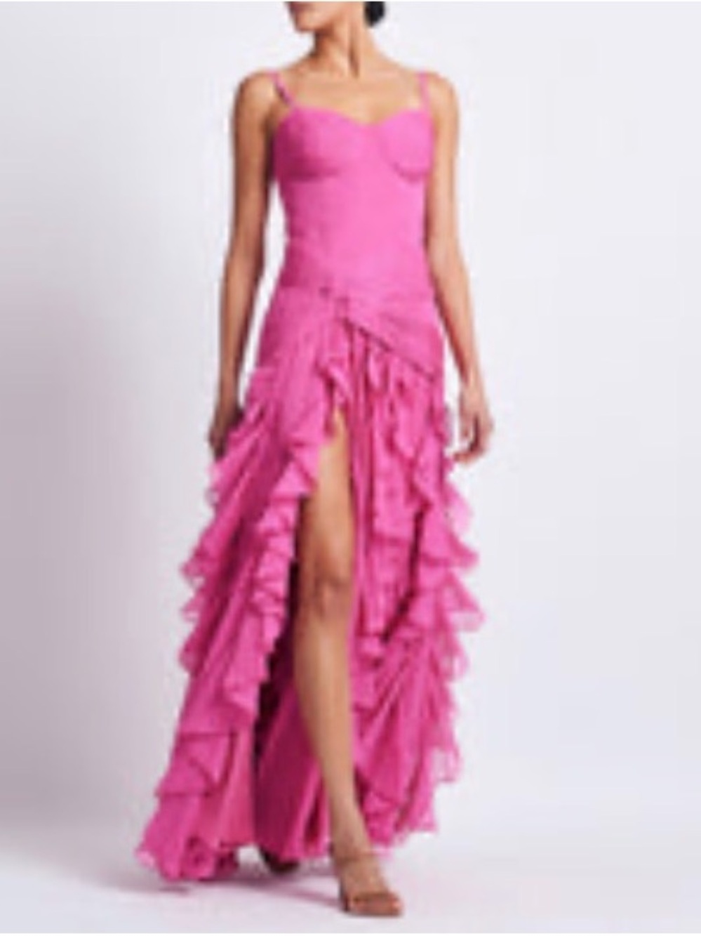 PatBO Bustier Ruffle Maxi Dress